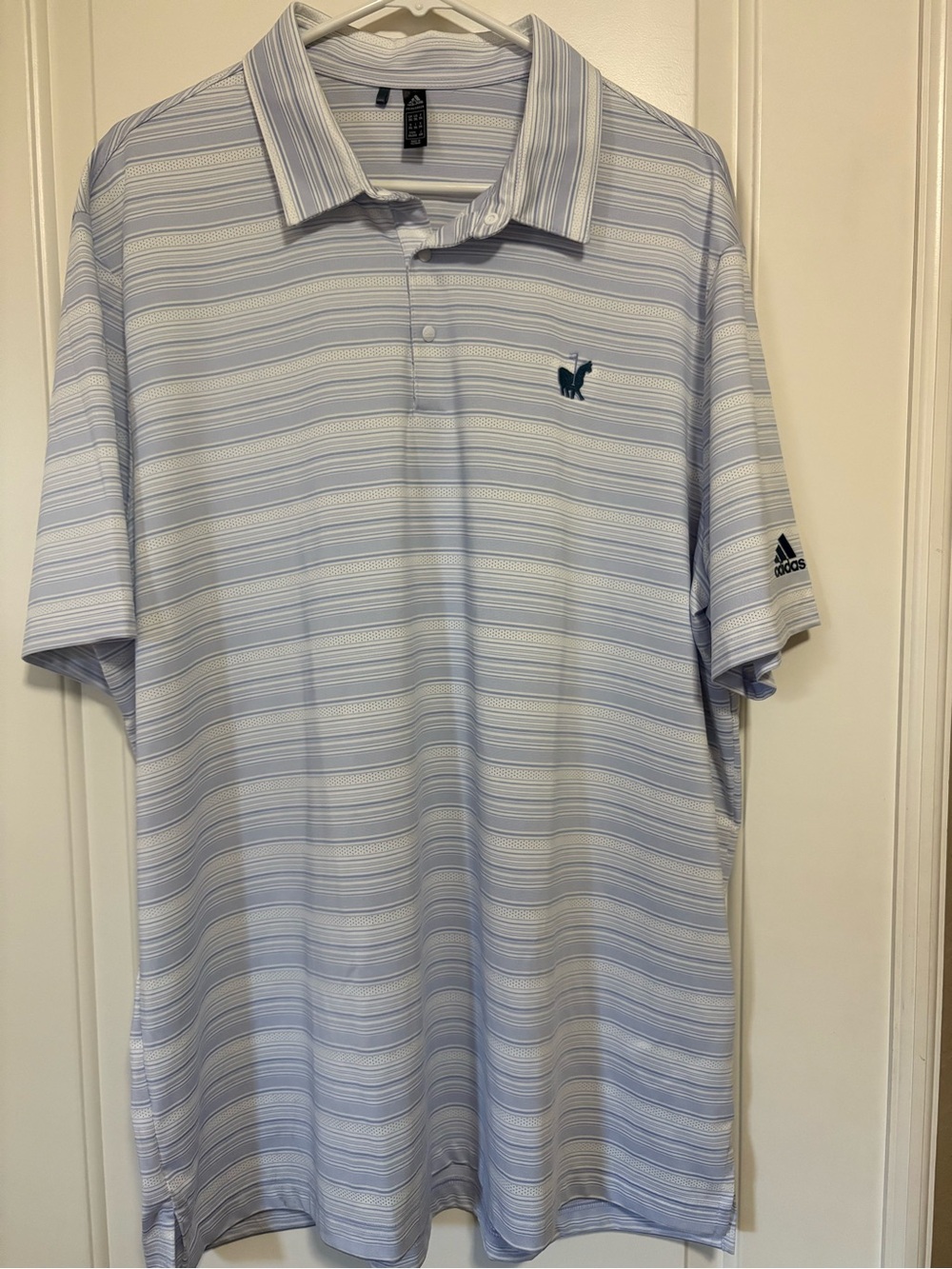 ⛳️⛳️⛳️ Adidas Men’s Light Blue Striped Polo Shirt